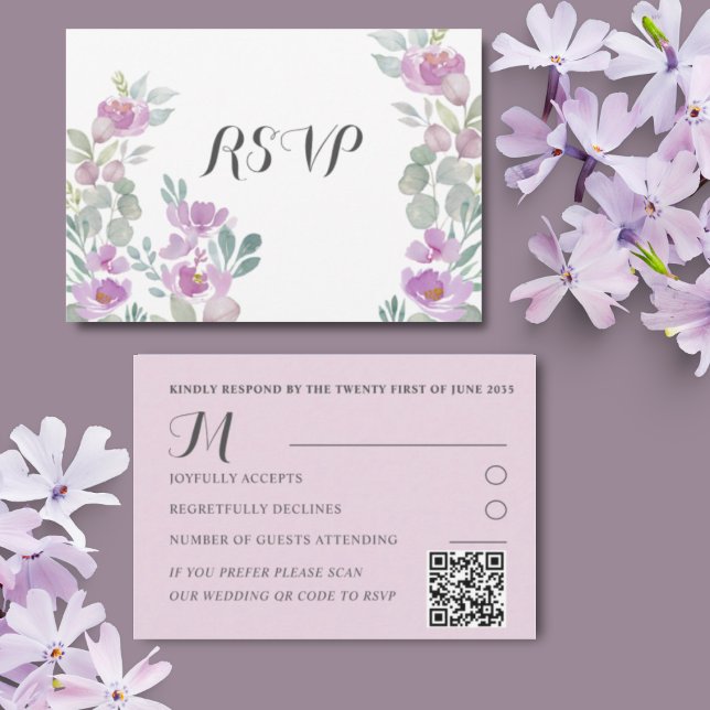 Boho Blush Pink Floral Eukalyptus Wedding RSVP (Von Creator hochgeladen)