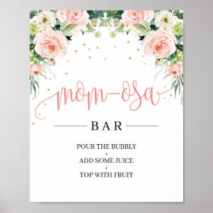 Boho blush pink grün blütengrün Mutter-Osa-Bar Poster