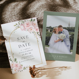 Boho Blush Pink Rose Rose Gold Arch Hochzeit Save The Date