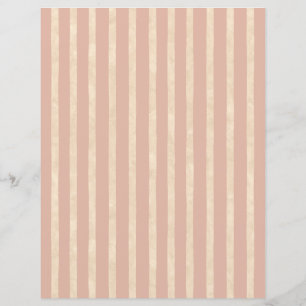 Boho Blush Pink und Creme Stripes Scrapbook Papier