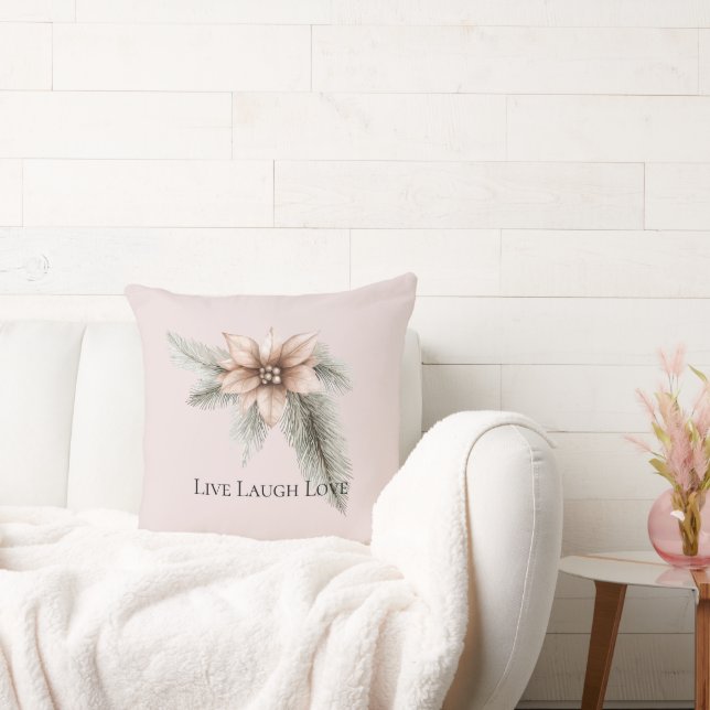 Boho Blush Pink Weihnachten Weihnachtsbaum Kissen (Liege)