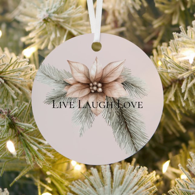 Boho Blush Pink Weihnachten Weihnachtsbaum Ornament Aus Metall (InSitu)
