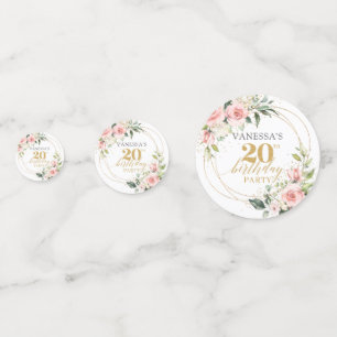 Boho blush rosa Rosen Gold Glitzer 20. Geburtstag Konfetti