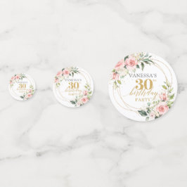 Boho blush rosa Rosen Gold Glitzer 30. Geburtstag Konfetti