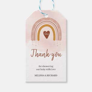 Boho Blush rose arc-en-ciel Baby showers étiquette