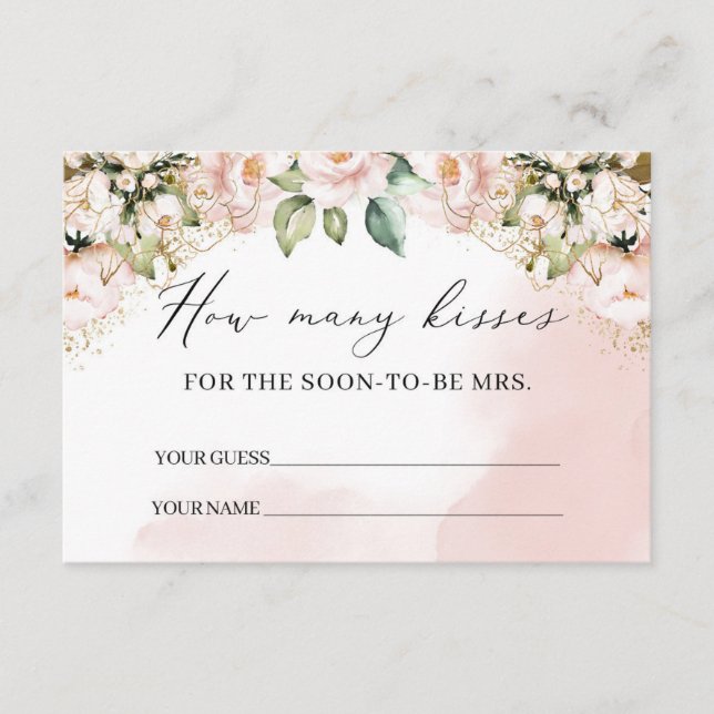 Boho blush rose floral or combien de cartes de bai (Devant)