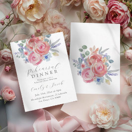 Boho Blush Rose Rehearsal Dinner Einladung