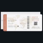 Boho Boarding Pass Hochzeit in Urlaubsort QR-Code Einladung<br><div class="desc">Terracotta Boho Boarding passieren Hochzeitskarte Einladung mit einem Ziel Weltkarte,  Hochzeitpass,  Hochzeit in Urlaubsort,  Passport mit QR Code Rsvp Karte.</div>