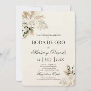 Boho boda de oro einladung