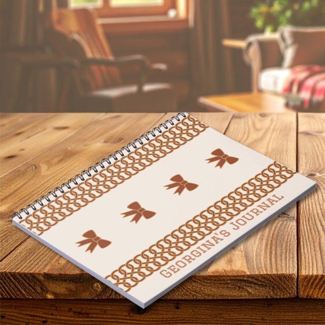 Boho-Bögen Journal Notizbuch - Erdtöne Notizblock (Boho Bows Journal Notebook - Earthtones)