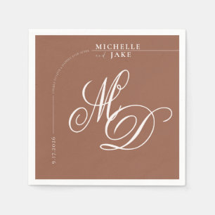 Boho-Bogen Minimalistische Kalligrafie-Schrift Hoc Serviette