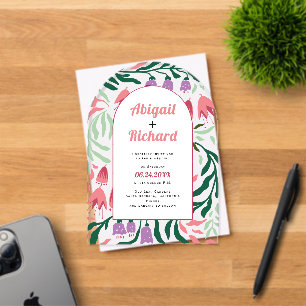 Boho-Bogen mit Retro-Ästen und Blume Hochzeit Acryleinladungen