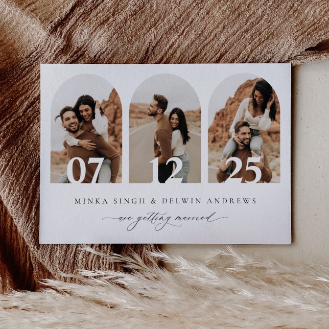 Boho-Bogen Save-the-Date-Fotokartenankündigung Save The Date (Von Creator hochgeladen)