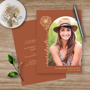 Boho Bogen Terrakotta Gold Handgeschrieben Foto Einladung