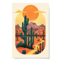 Boho-Bogen-Wüstenkaktus-Minimallandschaft