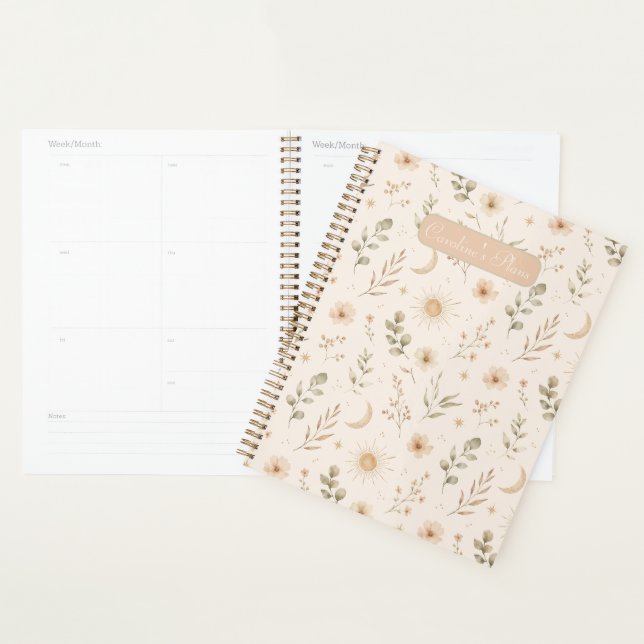 Boho-Boheme-Blumen-Mond-Sonne-Botanik Planer (Anzeige)