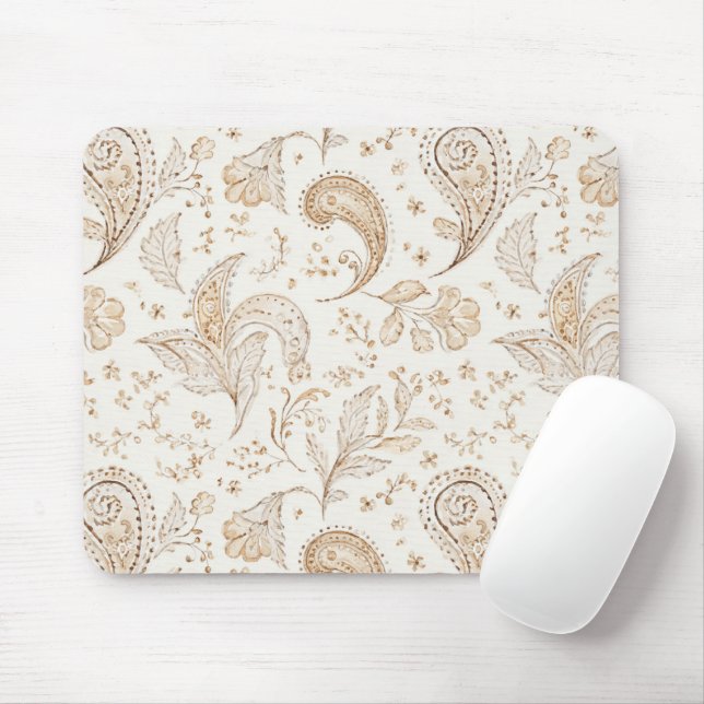Boho-Boheme-Cream Paisley Mousepad (Mit Mouse)