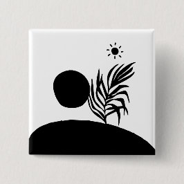 boho bohemian floral sun moon button