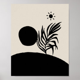boho bohemian floral sun moon poster