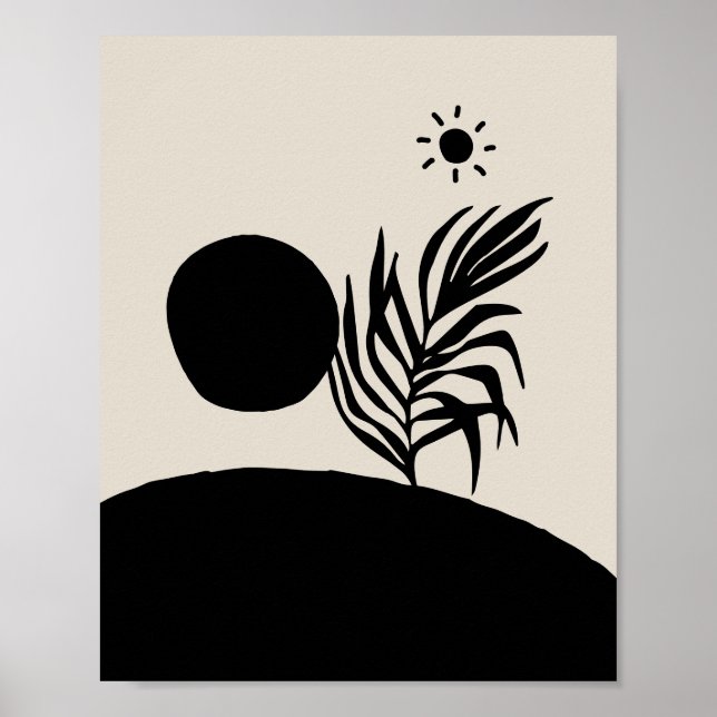 boho bohemian floral sun moon poster (Vorne)