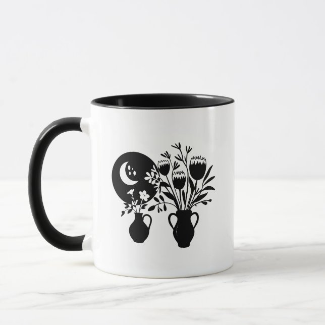 Boho bohemian floral sun moon tasse (Links)