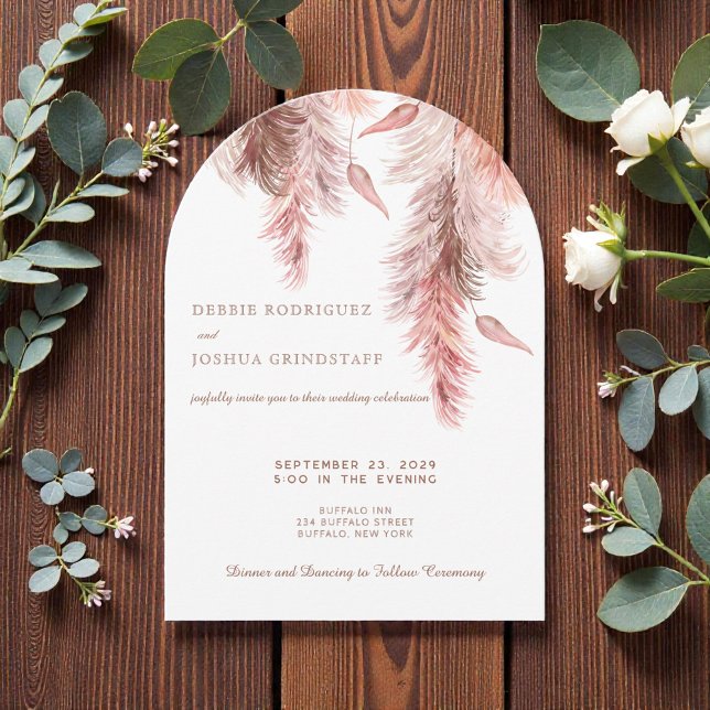 Boho Bohemian Pampass Wedding Invitation  (Créateur téléchargé)