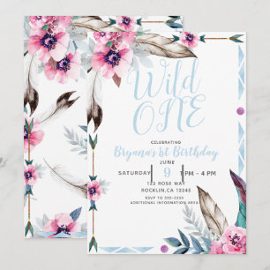 Boho Bohemian Stämme Floral Wasserfarbe WILDER EIN Einladung