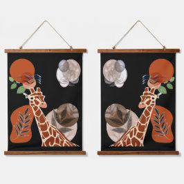 Boho Bohemisch Animal Modern Art Giraffe Deco Wandteppich Mit Holzrahmen