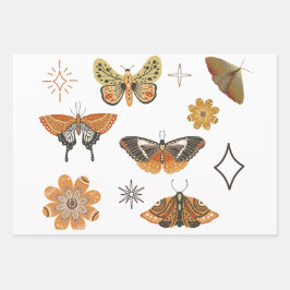Boho Bohemisch Butterflies Geschenkpapier Set