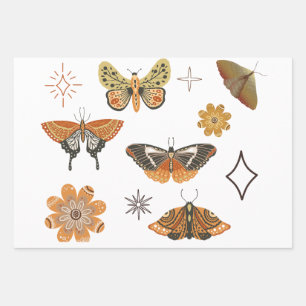 Boho Bohemisch Butterflies Geschenkpapier Set