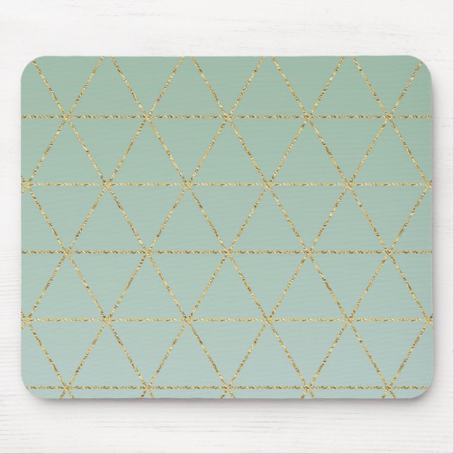 Boho Bohemisch Chic Gold & Mint Geometric Glam Mousepad (Vorne)