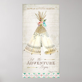 Boho Bohemisch Ließ das Adventure Begin Teepee Woo Poster