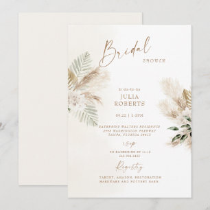 Boho Bohemisch Pampas Grass Brautparty Einladung