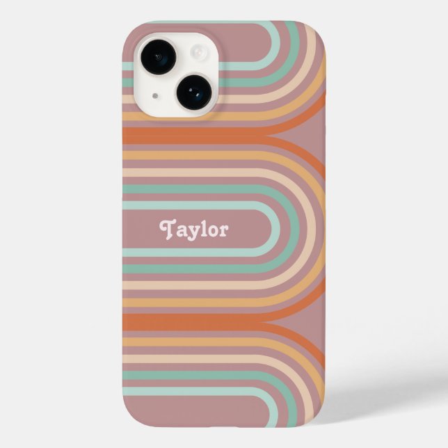 Boho Bohemisch Pastel Rainbow Mauve Hintergrund Case-Mate iPhone 14 Hülle (Rückseite)