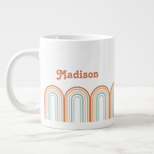 Boho Bohemisch Pastel Rainbow Mauve Hintergrund Jumbo-Tasse