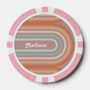 Boho Bohemisch Pastel Rainbow Mauve Hintergrund Pokerchips