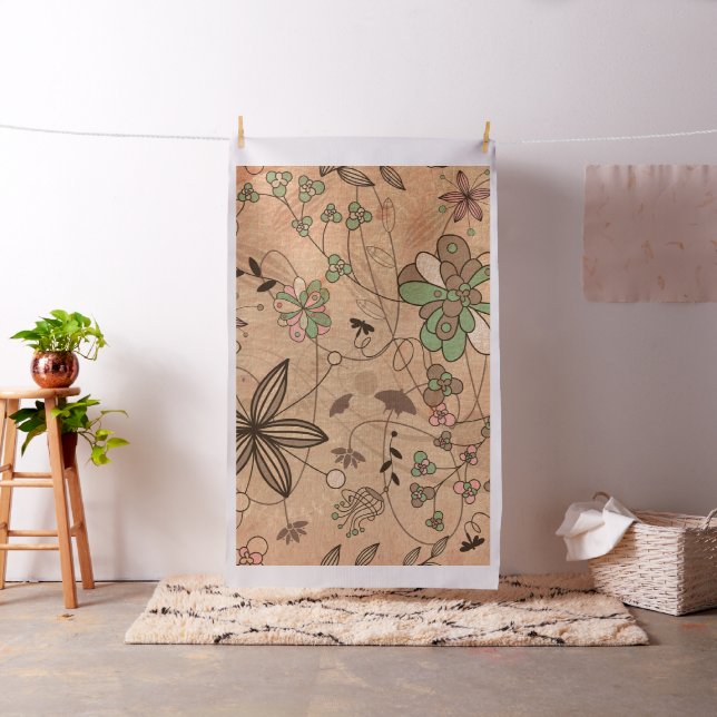 Boho Bohemische Retro bunte BlumenBlumen Stoff (Beispiel)