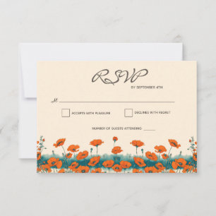 Boho Bohemische Rustikale Blumenpuppen Hochzeiten RSVP Karte