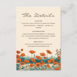Boho Bohemische Wildblume Details QR Code Hochzeit Begleitkarte