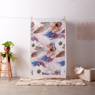 Boho Bohemisches Retro Pfau-Muster Stoff