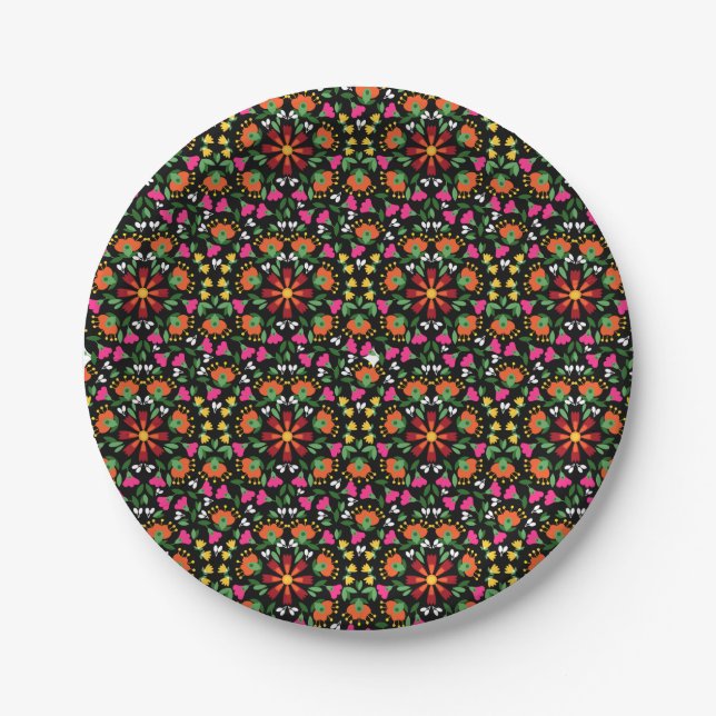 Boho Bold Floral Trivet Pappteller (Vorderseite)