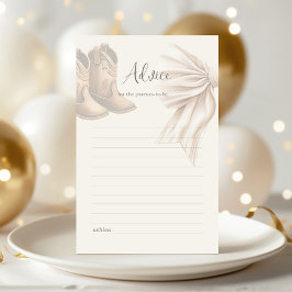 Boho Boots or Bows Gender Advice Card