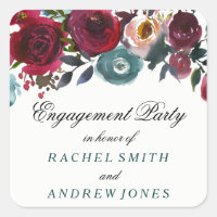 Boho Bordo Burgundy Red Blume Engagement Party