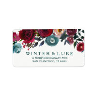 Boho Bordo Burgundy Red Blume Wedding Address