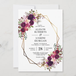 Boho bordo geometrische Hochzeitseinladung Einladung