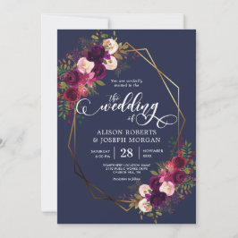 Boho bordo geometrische Hochzeitseinladung Einladung