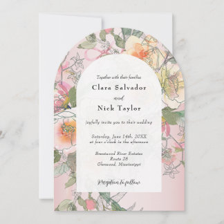 Boho Botanical Artist Sketch Garden Wedding Einladung