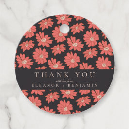 Boho Botanical Black Red Custom Wedding Vielen Dan Geschenkanhänger