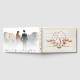 Boho Botanical Custom Monogram Wedding Gästebuch