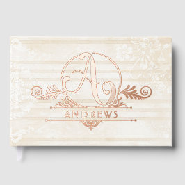 Boho Botanical Custom Monogram Wedding Gästebuch